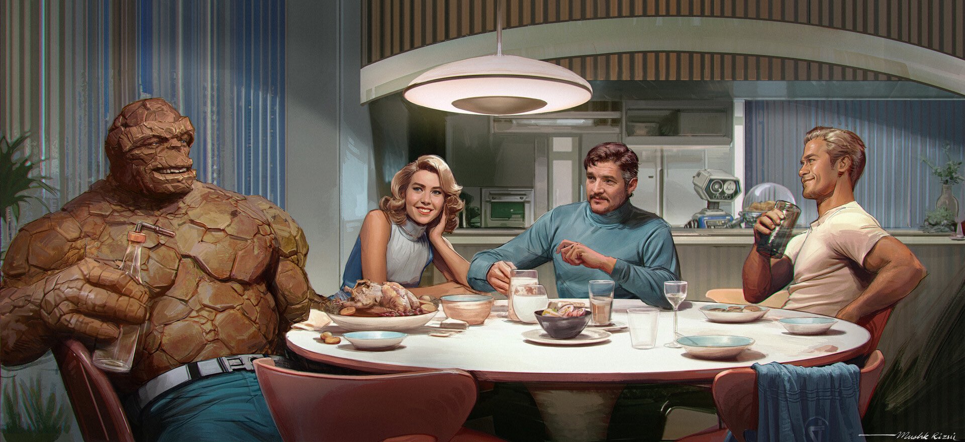 Quarteto Fantástico: Primeiros Passos (Pedro Pascal, Ebon Moss-Bachrach, Vanessa Kirby, Joseph Quinn)